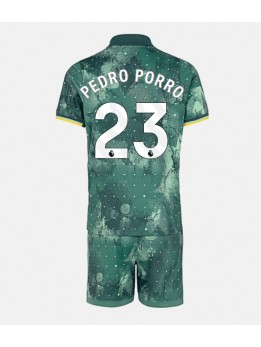 Tottenham Hotspur Pedro Porro #23 Ausweichtrikot für Kinder 2024-25 Kurzarm (+ Kurze Hosen)